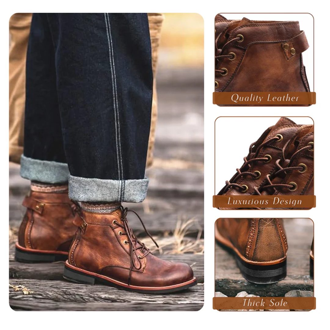 Mark | Classic retro vegan leather boots for men